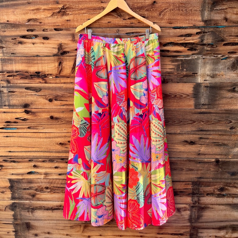 CHRISTIAN SIRIANO | Floral Multicolor Maxi Skirt L